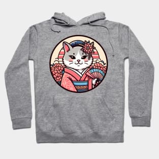 Japanese cat Kimono meow Hoodie